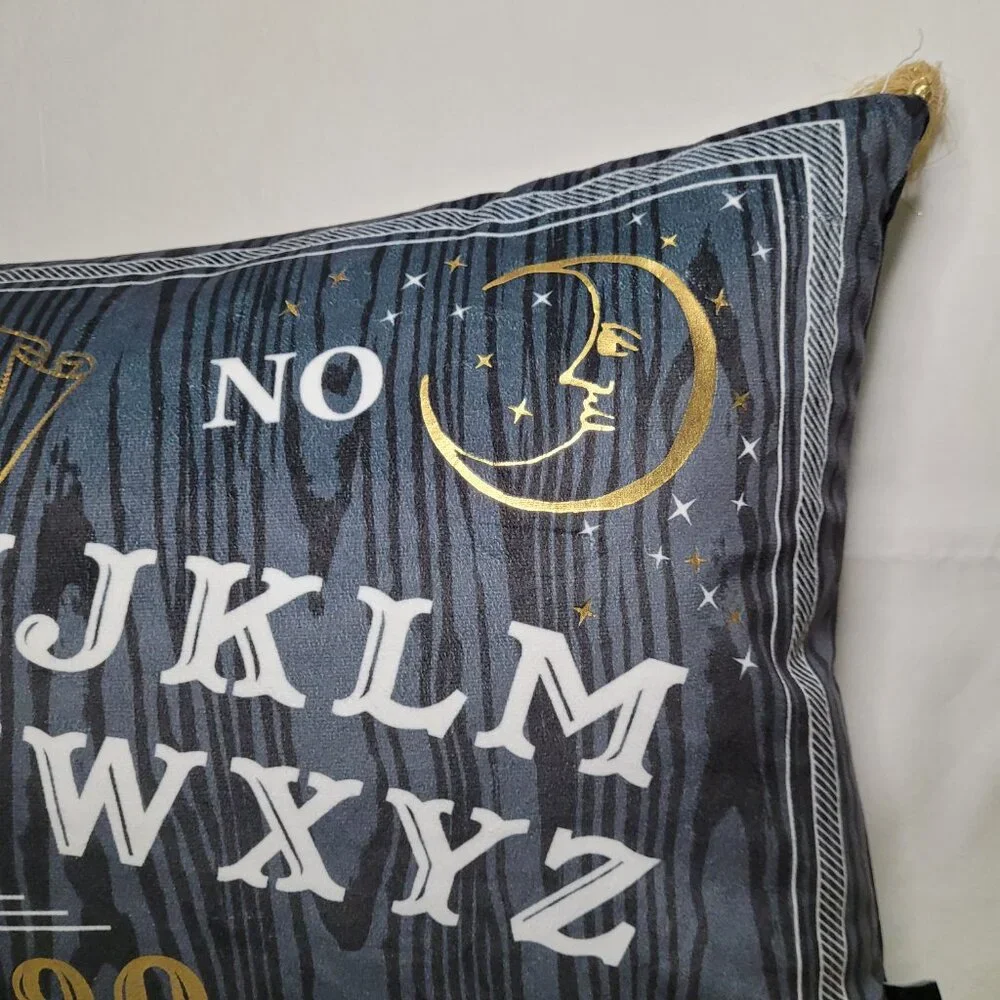Cynthia Rowley Halloween Throw Pillow Ouija Board Black Gold Gothic Whimsigoth